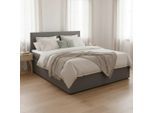 Boxbett Lucy Ca. 180x200 Cm Grau Mit Topper 180/200 cm Grau