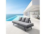 Relaxliege Ilva Blue Dunkelgrau Aus Metall/textil Metall, Textil Dunkelgrau