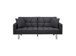 Schlafsofa In Dunkel- Grau Inkl. 2 Kissen "david" Dunkelgrau Holz, Textil