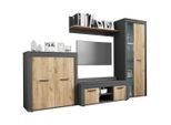Wohnwand Usilo L Ww Anthrazit, Honigeiche 242/159/37 cm