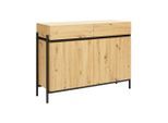 Sideboard Jasmina In Eichenfarben/schwarz Massiv 118/90/41,5 cm 2 Schublade(n)