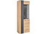Vitrine In Eiche/grau ,