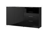 Sideboard Oakland In Schwarz 184/102/42 cm 4 Schublade(n)