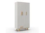 Drehtürenschrank Milan Weiss Ca. 90x180x40 Cm 90/180/40 cm Weiss, Ecru