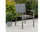 Stapelsessel Orlando 1 Grau Aluminium Metall, Textil Grau