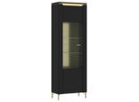 Vitrine Norica Schwarz/goldfarben B: 65,5 Cm 65,5/201,2/40 cm ,