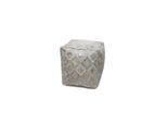 Pouf Dazzle 100 Creme, Grau, Silberfarben Leder