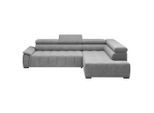 Ecksofa Gremio Rechts Blaugrau Chenille, Webstoff Blaugrau