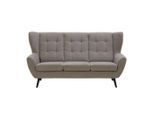 3-sitzer-sofa Helsinki In Grau/dunkelgrau Flachgewebe Grau, Dunkelgrau