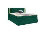 Boxspringbett Minola Gold Dunkelgrün Ca. 160x200cm 160/200 cm Dunkelgrün