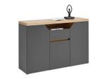 Sideboard Pepe Graphitfarben/eiche Artisan 135/90/40 cm