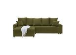 Ecksofa Alatri Olivgrün Webstoff Olivgrün