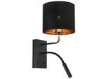 Wandleuchte Douple Schwarz/goldfarben Max. 28 W