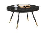 Couchtisch In Schwarz Metall, Glas 80/80/45 cm