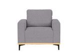 Sessel In Grau Metallfuss Schwarz Flachgewebe Hellgrau