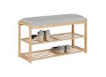 Sitzbank Bradley Grau/naturfarben 80/45/30 cm