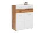 Schuhschrank In Weiss/eichefarben 84/104/40 cm
