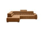 Ecksofa Gremio Links Rostfarben Chenille, Webstoff Rostfarben