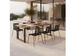 Gartenset Suna Schwarz Aus Holz/textil/metall