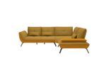 Wohnlandschaft Trendy Senfgelb Flachgewebe Goldfarben, Senfgelb