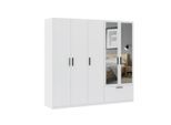 Drehtürenschrank Milos 5t1s2s Weiss 225/210/54 cm Weiss