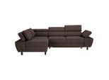 Ecksofa Molina Mini Braun Webstoff Dunkelbraun