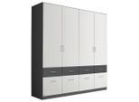 Drehtürenschrank Aalen In Grau/weiss 181/197/54 cm Grau, Weiss