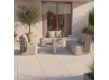 Gartenlounge Marino Hellgrau Textil/metall 6-teilig 153/81/76 cm