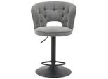 Barhocker Mina Grau Metall, Textil Grau