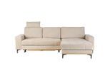 Ecksofa In Beige Mit Schlaffunktion Webstoff Beige