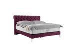 Boxspringbett Queen In Weinrot Ca. 160x200cm 160/200 cm Weinrot