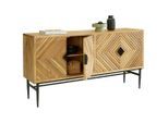 Sideboard Gatsby Hellbraun/ Schwarz Ca. 175x90x45cm 175/90/45 cm