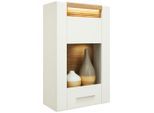 Hängevitrine In Weiss Hochglanz Weiss, Eichefarben