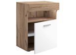 Nachttisch Slepal M 45/61/39 cm Weiss, Honigeiche
