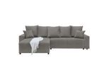 Ecksofa Alatri Dunkelgrau Webstoff Dunkelgrau