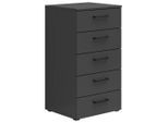 Kommode Multistauraum Graphitfarben , 45/83/40 cm , 5 Schublade(n)