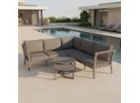 Gartenlounge Malou Dunkel Grau Textil/metall 4-teilig 218/68/76,5 cm