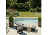 Gartenliege Susa Grau Aus Metall/textil Grau