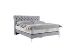 Boxspringbett Queen In Hellgrau Ca. 180x200cm 180/200 cm Hellgrau