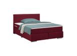 Boxspringbett Palermo In Weinrot Ca. 140x200cm 140/200 cm Weinrot