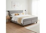 Boxbett Rinaldo Ca. 180x200 Cm Grau Mit Topper 180/200 cm Grau