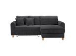Ecksofa Lille Dunkelgrau Cord Dunkelgrau