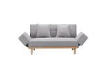 Bettsofa Felicia Hellgrau Inkl. 2 Kissen Hellgrau Holz, Textil