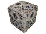 Pouf Solitaire 200 Grau, Schwarz, Beige Textil