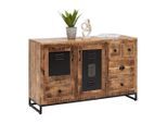 Sideboard Leya Naturfarben/schwarz 130/80/40 cm 5 Schublade(n)