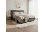 Boxspringbett "bella", 200x200 Cm, Grau, Mit Topper 180/200 cm Grau