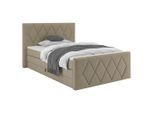 Boxspringbett Josie B Beige Ca. 120x200cm 120/200 cm Beige