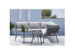 Gartenlounge Lyon In Anthrazit/hellgrau 4-teilig 194/72/68 cm