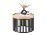 Couchtisch Jail Naturfarben/schwarz Holz, Metall, Holzwerkstoff 60/60/35 cm