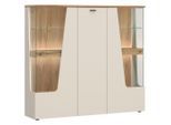 Vitrine 3-türig, Cut Out B: 150 Cm,kaschmir/eichefarben 150/140/40 cm ,